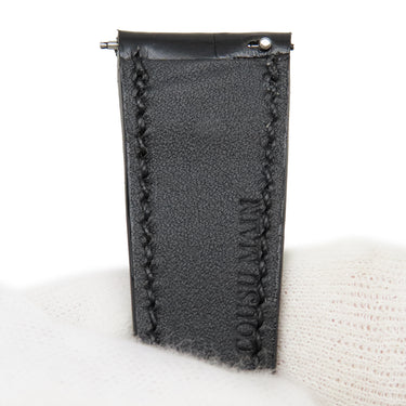 ピエールクンツ PIERREKUNZ ブラック クロコダイル 腕時計パーツ 未使用 純正 替え 予備 クロコ ベルト ストラップ バンド 20mm ブラック 黒