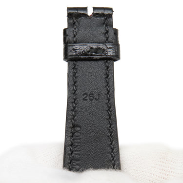 ピエールクンツ PIERREKUNZ ブラック クロコダイル 腕時計パーツ 未使用 純正 替え 予備 クロコ ベルト ストラップ バンド 20mm ブラック 黒