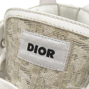 クリスチャン・ディオール Christian Dior オブリーク ジャガード ハイカット スニーカー ベージュ×ホワイト キャンバス #41 スニーカー B28