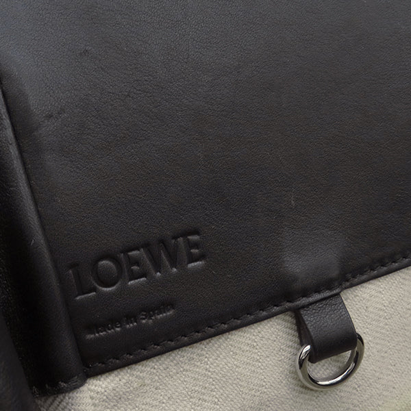 ロエベ LOEWE ハンモック ミディアム ブラック カーフ 2WAYバッグ シルバー金具 黒 ハンドバッグ ショルダーバッグ