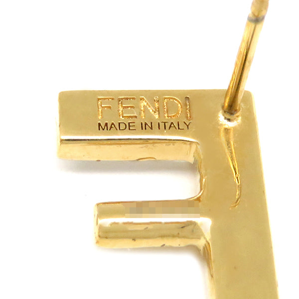 フェンディ FENDI ファースト ロゴ 8AH713 ゴールド クリスタル ブラス ピアス Fモチーフ