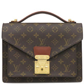 ルイヴィトン LOUIS VUITTON モンソー M51185 モノグラム モノグラムキャンバス 2WAYバッグ ゴールド金具 茶 ハンドバッグ ショルダー