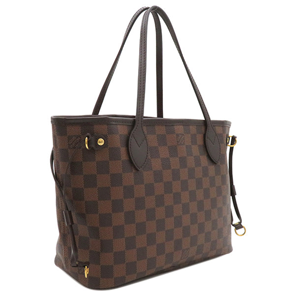 ルイヴィトン LOUIS VUITTON ネヴァーフル PM N40600 ダミエエベヌ  ダミエキャンバス トートバッグ ゴールド金具 茶 赤