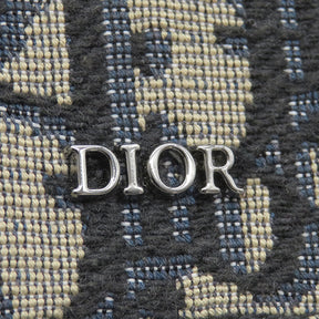 クリスチャン・ディオール Christian Dior オブリーク ジャカード 2ESCP049YSE_H05E ベージュ×ネイビー キャンバス レザー コインケース シルバー金具 紺 日本限定 小銭入れ