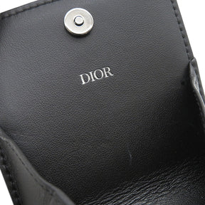 クリスチャン・ディオール Christian Dior オブリーク ジャカード 2ESCP049YSE_H05E ベージュ×ネイビー キャンバス レザー コインケース シルバー金具 紺 日本限定 小銭入れ