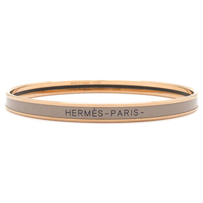 エルメス HERMES ユニ マロングラッセXピンクゴールド GP エナメル ブレスレット 茶 ベージュ