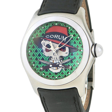 コルム CORUM バブル ギャングスター 082.170.20 自動巻き メンズ スカル ドーム型ガラス グリーン 限定 希少