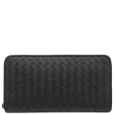 ボッテガヴェネタ BOTTEGA VENETA イントレチャート 510643V46511000 ブラック レザー 長財布 マットブラック金具 新品 未使用 黒 ラウンドファスナー