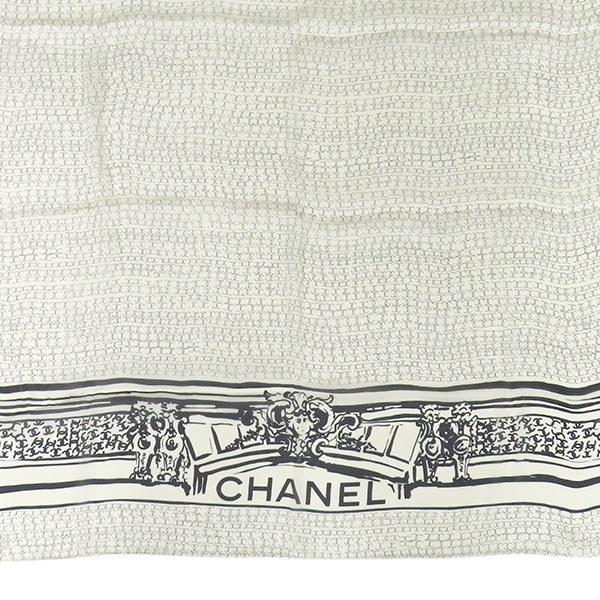 シャネル CHANEL ココマーク  ベージュ系 シルク ストール