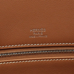 エルメス HERMES シャドーバーキン35 ゴールド ヴォースイフト ハンドバッグ シルバー金具 茶