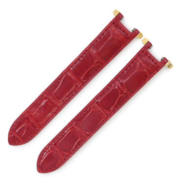 カルティエ Cartier レッド クロコダイル GP 腕時計パーツ 純正 替え クロコ ベルト バンド ストラップ Dバックル用 17ｍｍ レッド 赤