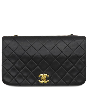 シャネル CHANEL マトラッセ 23 フルフラップ A03568 ブラック ラムスキン ショルダーバッグ ゴールド金具 黒 シングルチェーン ココマーク