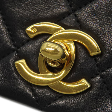 シャネル CHANEL マトラッセ 23 フルフラップ A03568 ブラック ラムスキン ショルダーバッグ ゴールド金具 黒 シングルチェーン ココマーク