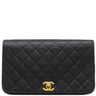 シャネル CHANEL フルフラップバッグ ブラック ラムスキン ショルダーバッグ ゴールド金具 黒 チェーンショルダー マトラッセ23