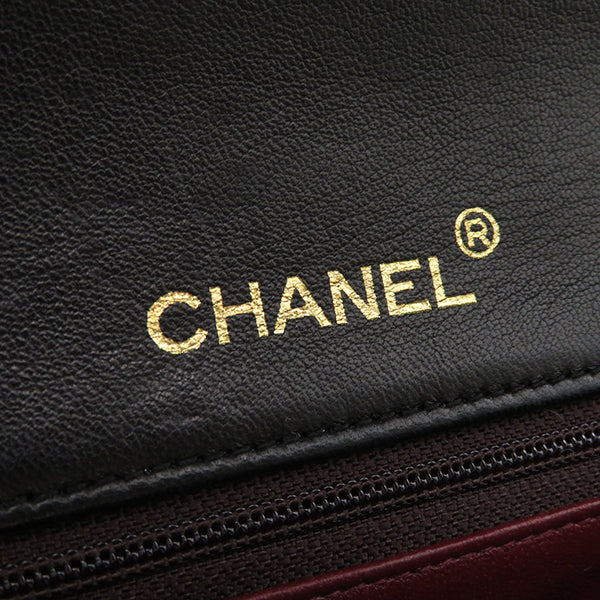 シャネル CHANEL ミニフラップバッグ ブラック ラムスキン ショルダーバッグ ゴールド金具 黒 チェーンショルダー マトラッセ23