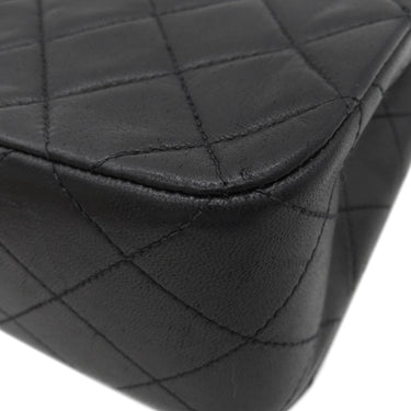シャネル CHANEL フルフラップバッグ ブラック ラムスキン ショルダーバッグ ゴールド金具 黒 チェーンショルダー マトラッセ23