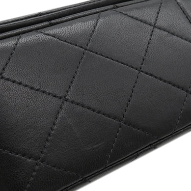 シャネル CHANEL フルフラップバッグ ブラック ラムスキン ショルダーバッグ ゴールド金具 黒 チェーンショルダー マトラッセ23