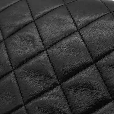 シャネル CHANEL フルフラップバッグ ブラック ラムスキン ショルダーバッグ ゴールド金具 黒 チェーンショルダー マトラッセ23