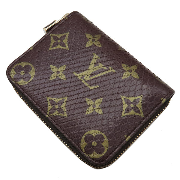 ルイヴィトン LOUIS VUITTON ジッピー コインパース N80149  ブラウン パイソン コインケース ゴールド金具 茶 小銭入れ カード入れ ヘビ