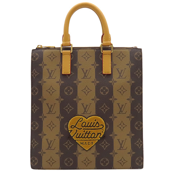 ルイヴィトン LOUIS VUITTON サックプラ メッセンジャー M45969 モノグラムストライプ モノグラム ストライプ キャンバス 2WAYバッグ ゴールド金具 茶 LVスクエアード ハンドバッグ NIGO