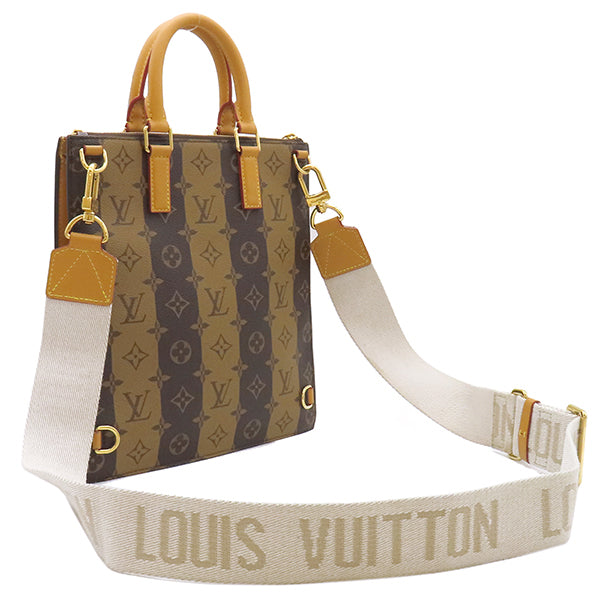 ルイヴィトン LOUIS VUITTON サックプラ メッセンジャー M45969 モノグラムストライプ モノグラム ストライプ キャンバス 2WAYバッグ ゴールド金具 茶 LVスクエアード ハンドバッグ NIGO