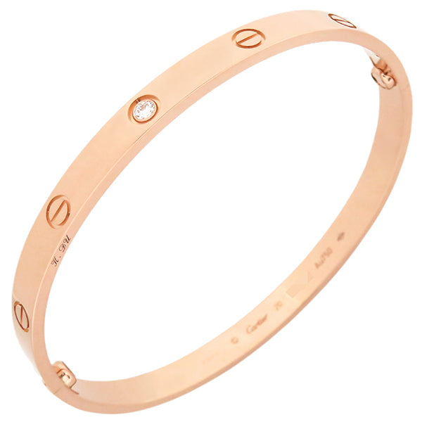 カルティエ Cartier LOVE ラブブレス 1Pダイヤ ピンクゴールド K18PG ダイヤモンド #20 ブレスレット 750PG RG 18K 18金 刻印入り