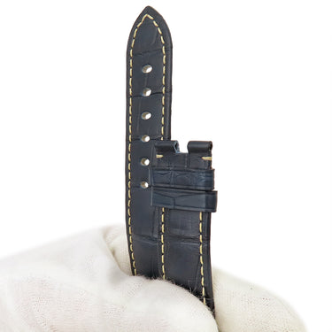 パネライ PANERAI ルミノール ドゥエ用 クロコバンド ネイビー クロコダイル 腕時計パーツ 未使用 純正 替え ベルト バンド ストラップ 20ｍｍ ネイビー 青