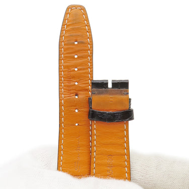 IWC IWC ブラック サントーニ社製クロコバンド 腕時計パーツ 純正 替え クロコ バンド レザー ベルト ストラップ 22mm ブラック 黒