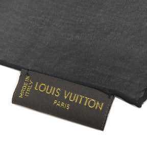 ルイヴィトン LOUIS VUITTON モノグラム グリッター  ブラック シルク ポリアミド スカーフ 黒 ストール