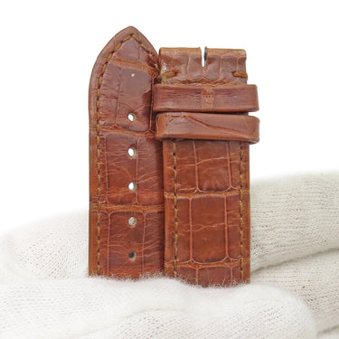 カルティエ Cartier ブラウン クロコダイル 腕時計パーツ 純正 替え クロコバンド 尾錠用 ベルト ストラップ 20ｍｍ 茶 ブラウン