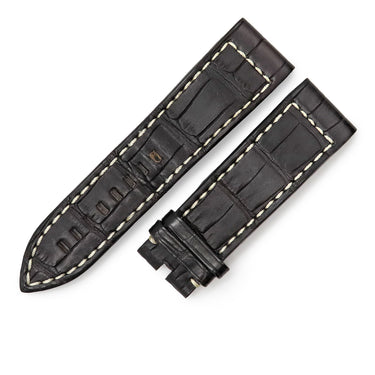ゼニス ZENITH ブラック クロコダイル 腕時計パーツ 純正 替え クロコ ベルト バンド ストラップ 24ｍｍ ブラック 黒
