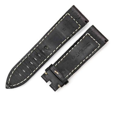 ゼニス ZENITH ブラック クロコダイル 腕時計パーツ 純正 替え クロコ ベルト バンド ストラップ 24ｍｍ ブラック 黒