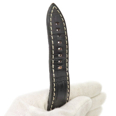 ゼニス ZENITH ブラック クロコダイル 腕時計パーツ 純正 替え クロコ ベルト バンド ストラップ 24ｍｍ ブラック 黒