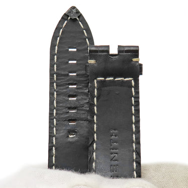 ゼニス ZENITH ブラック クロコダイル 腕時計パーツ 純正 替え クロコ ベルト バンド ストラップ 24ｍｍ ブラック 黒