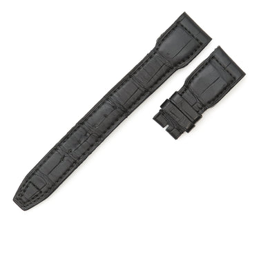 IWC IWC パイロットウォッチ用 ブラック クロコダイル 腕時計パーツ 純正 替え クロコ バンド レザー ベルト ストラップ 22mm ブラック 黒