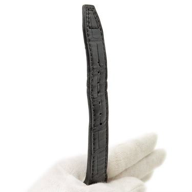 IWC IWC パイロットウォッチ用 ブラック クロコダイル 腕時計パーツ 純正 替え クロコ バンド レザー ベルト ストラップ 22mm ブラック 黒