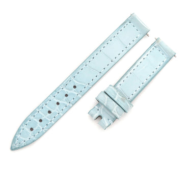 フランクミュラー FRANCK MULLER ロングアイランド（800/802）用 クロコバンド アイスブルー クロコダイル 腕時計パーツ 新同 純正 ベルト 12mm アイスブルー 水色 バネ棒付き