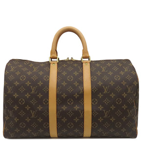 ルイヴィトン LOUIS VUITTON キーポル 45 M41428 モノグラム モノグラムキャンバス ボストンバッグ ゴールド金具 茶 旅行バッグ 鍵/パドロック欠品