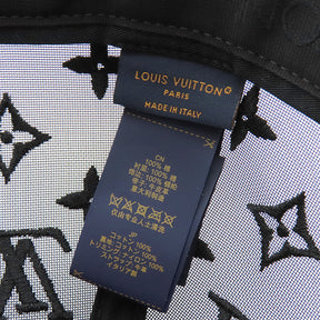 ルイヴィトン LOUIS VUITTON ベースボール M77115 ブラック コットン ポリエステル キャップ ゴールド金具 黒 モノグラムメッシュ 帽子