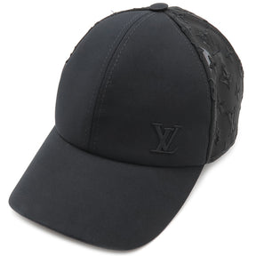 ルイヴィトン LOUIS VUITTON ベースボール M77115 ブラック コットン ポリエステル キャップ ゴールド金具 黒 モノグラ