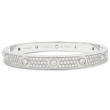 カルティエ Cartier ラブブレス パヴェ 12石ダイヤモンド N6033602 ホワイトゴールド K18WG ダイヤモンド #17 ブレスレット 750 18K 18金 WG
