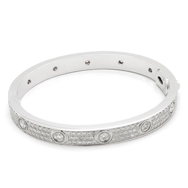 カルティエ Cartier ラブブレス パヴェ 12石ダイヤモンド N6033602 ホワイトゴールド K18WG ダイヤモンド #17 ブレスレット 750 18K 18金 WG