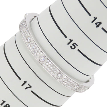 カルティエ Cartier ラブブレス パヴェ 12石ダイヤモンド N6033602 ホワイトゴールド K18WG ダイヤモンド #17 ブレスレット 750 18K 18金 WG