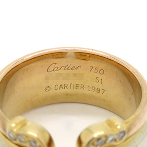 カルティエ Cartier 2C  イエローゴールドXピンクゴールドXホワイトゴールド K18PG K18YG K18WG ダイヤモンド #51(JP11) リング 指輪 スリーカラー 750 18K 18金 12.5号