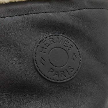 エルメス HERMES ショートブーツ ジャーニー H242070Z ブラック×エクリュ カーフ シープスキン #36 ブーツ 新品 未使用 セリエワッペン 靴 黒