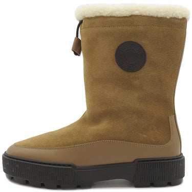 エルメス HERMES ショートブーツ ジャーニー H242069Z ブラウンフュメ×エクリュ カーフ シープスキン ヴォーヴェロア #36 ブーツ 新品 未使用 セリエワッペン 靴 茶