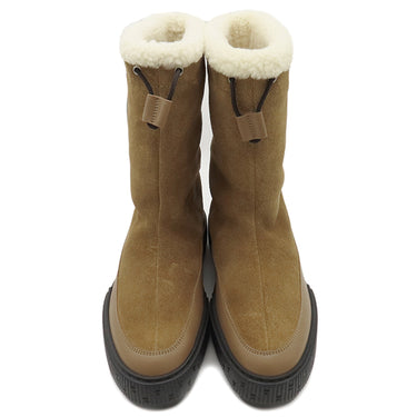 エルメス HERMES ショートブーツ ジャーニー H242069Z ブラウンフュメ×エクリュ カーフ シープスキン ヴォーヴェロア #36 ブーツ 新品 未使用 セリエワッペン 靴 茶