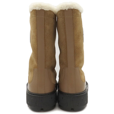 エルメス HERMES ショートブーツ ジャーニー H242069Z ブラウンフュメ×エクリュ カーフ シープスキン ヴォーヴェロア #36 ブーツ 新品 未使用 セリエワッペン 靴 茶