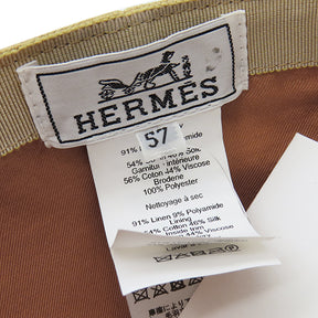 エルメス HERMES テス  ベージュサファリ 麻 ナイロン #57 キャップ シルバー金具 新品 未使用 【LE CHARME D'ORPHEE/オルフェウスの魅力に誘われて】ソルド品