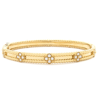 ヴァンクリーフアーペル Van Cleef & Arpels ペルレ クローバー ミディアム VCARP6X600 イエローゴールド K18YG ダイヤモンド 14038 ブレスレット 18K 750